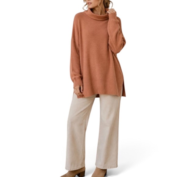 Free People Tops - Free People Beach Ottoman Slouchy Tunic Brown Boucle Knit Oversized Sweater L